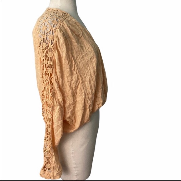 Free people runaway crochet orange top sz-XS - Picture 3 of 7